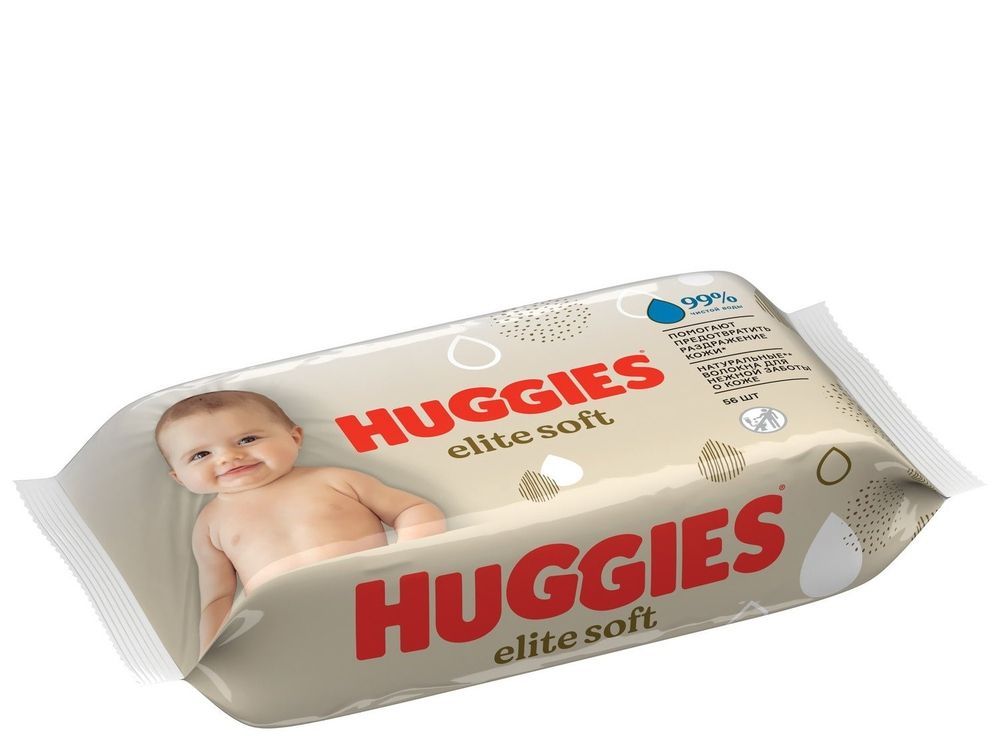 Huggies Baby Wipes  10X56ct     Elite Soft