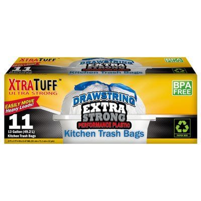 Extra Tuff Trash Bag-11ct 24/13g  Drawstring #30130