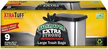 Extra Tuff Trash Bag-9ct 24/26g  Flap Tie #30121