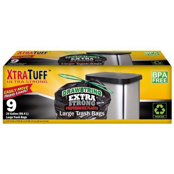 Extra Tuff Trash Bag-9ct 24/26g  Drawstring#30131