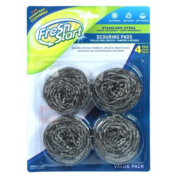 Fresh Start Scourers Stainless Steel 24/4pk