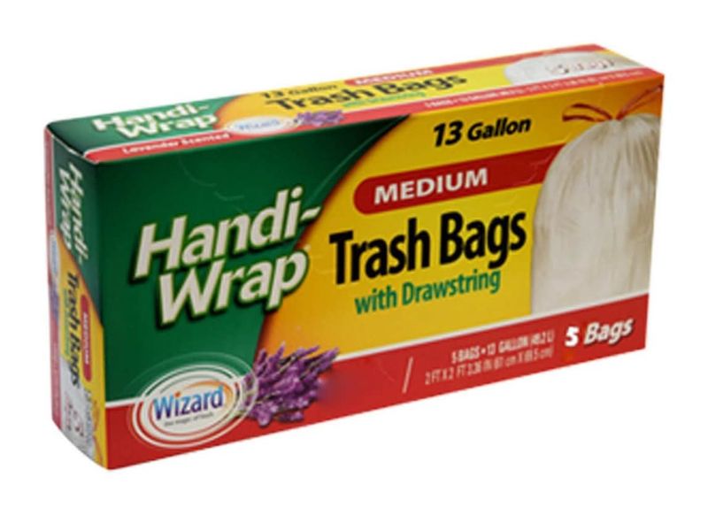 Handi-Wrap Trash Bag White-15ct 12/13g  Roll #HW69977