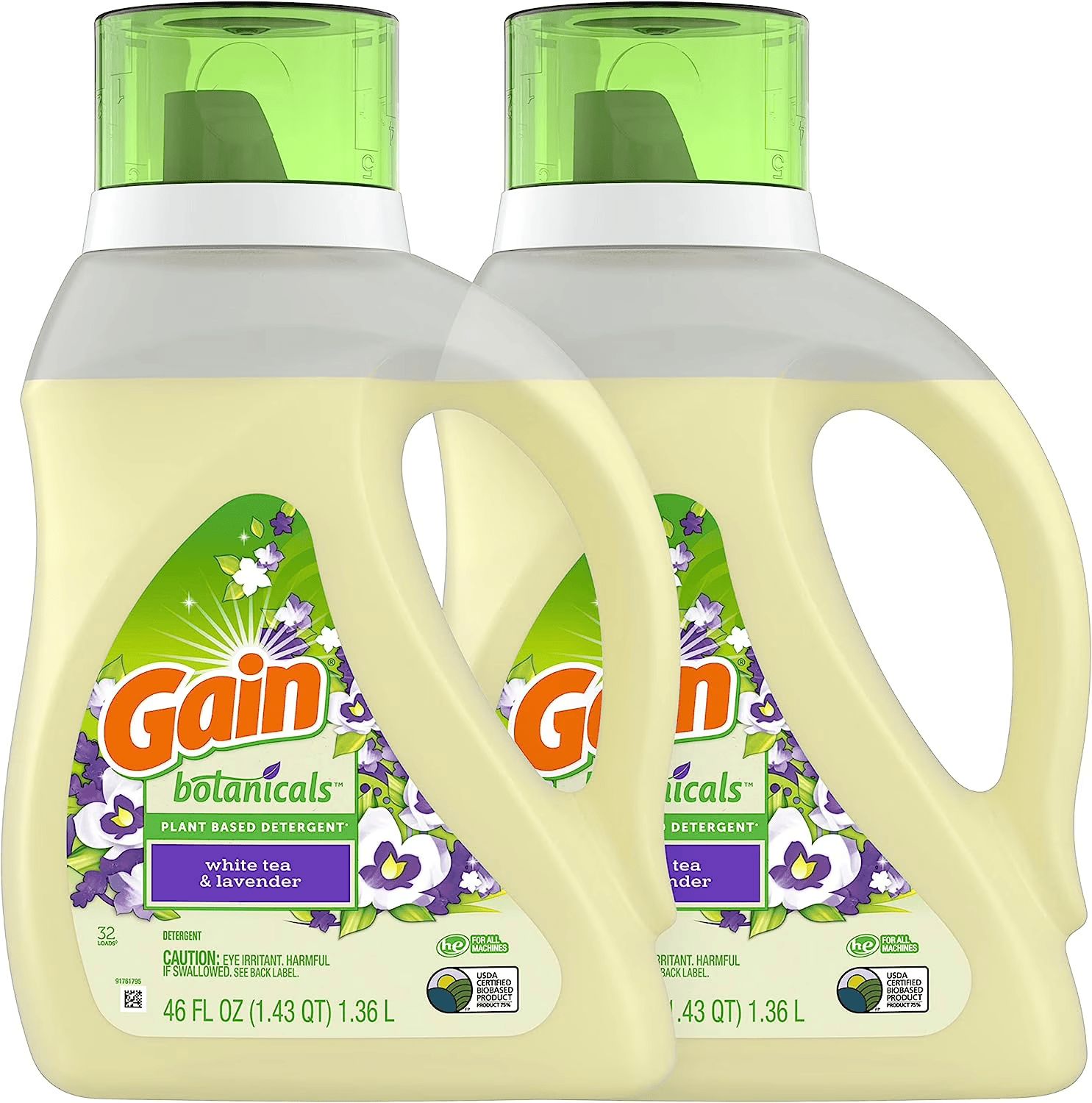 Gain Laundry  Liquid  Detergent 2X46oz  White Tea Lavender