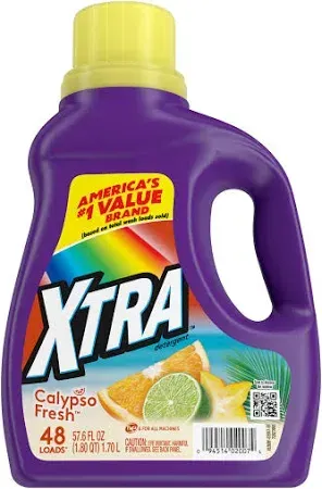 Xtra  Laundry Liquid Detergent  6X57.5oz    Calypso Fresh
