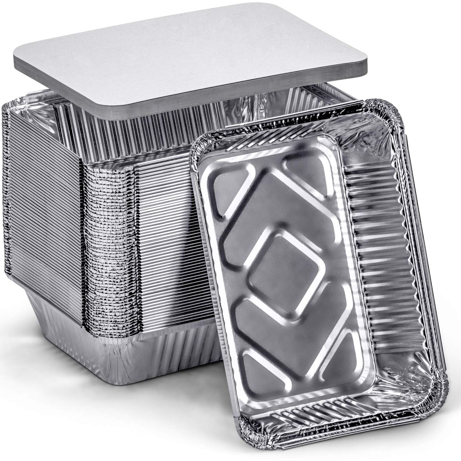 Aluminum Foil Pan with Board Lids 55/3ct   2.25LB