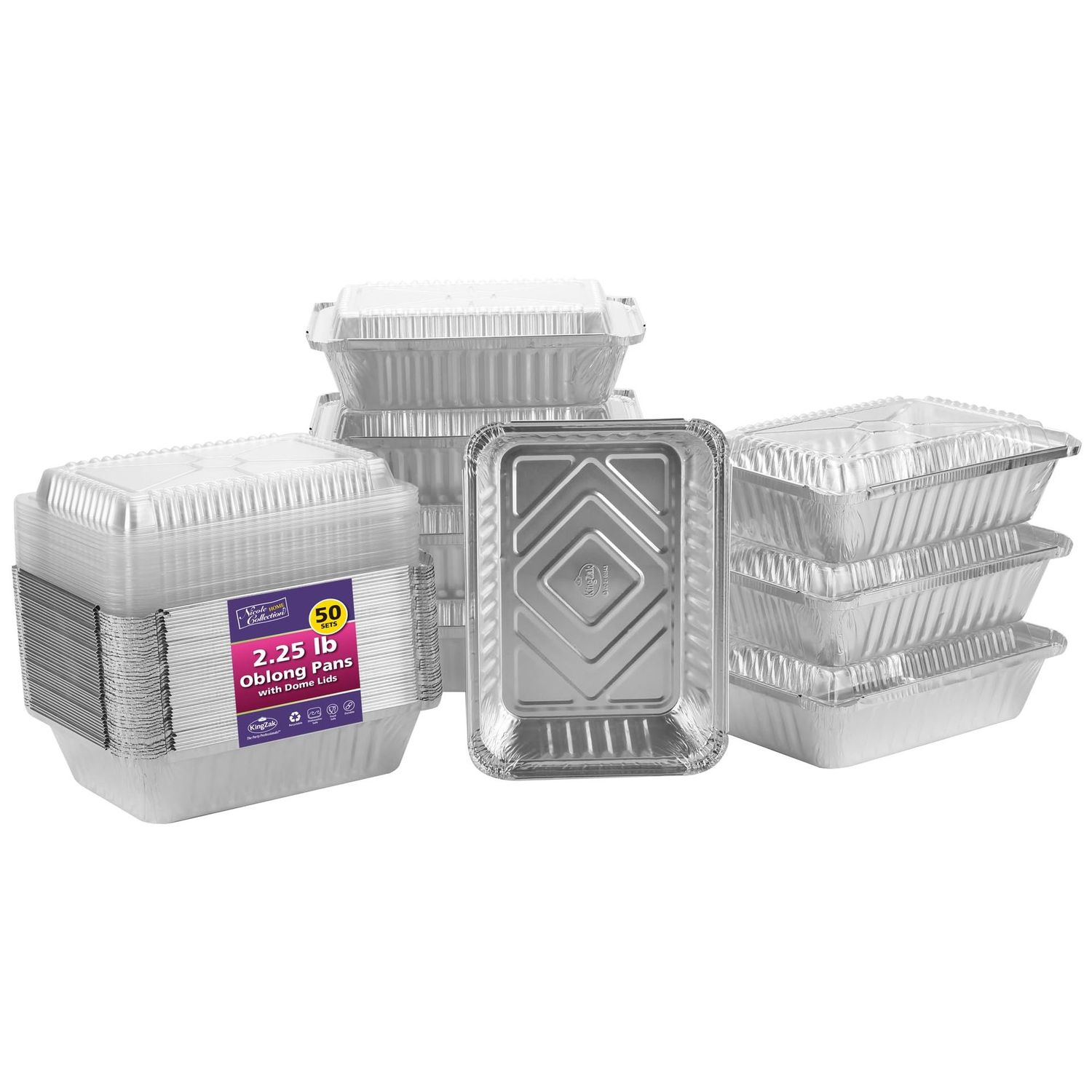 Aluminum Foil Pan with Dome Lids  48/3ct  2.25LB