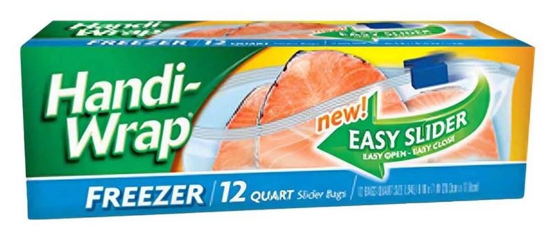 Handi-Wrap Quart Size Slider bags  12/12ct     Freezer #520