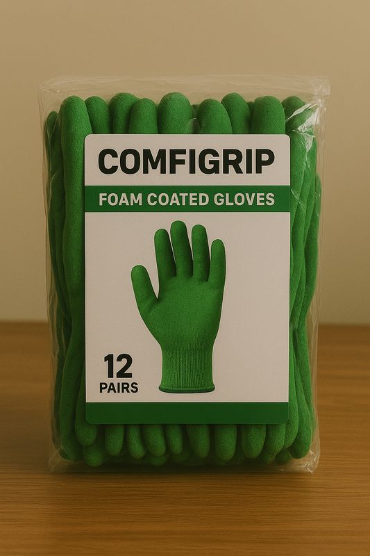 Comfi Grip Foam Coated Gloves-M  12's  Green