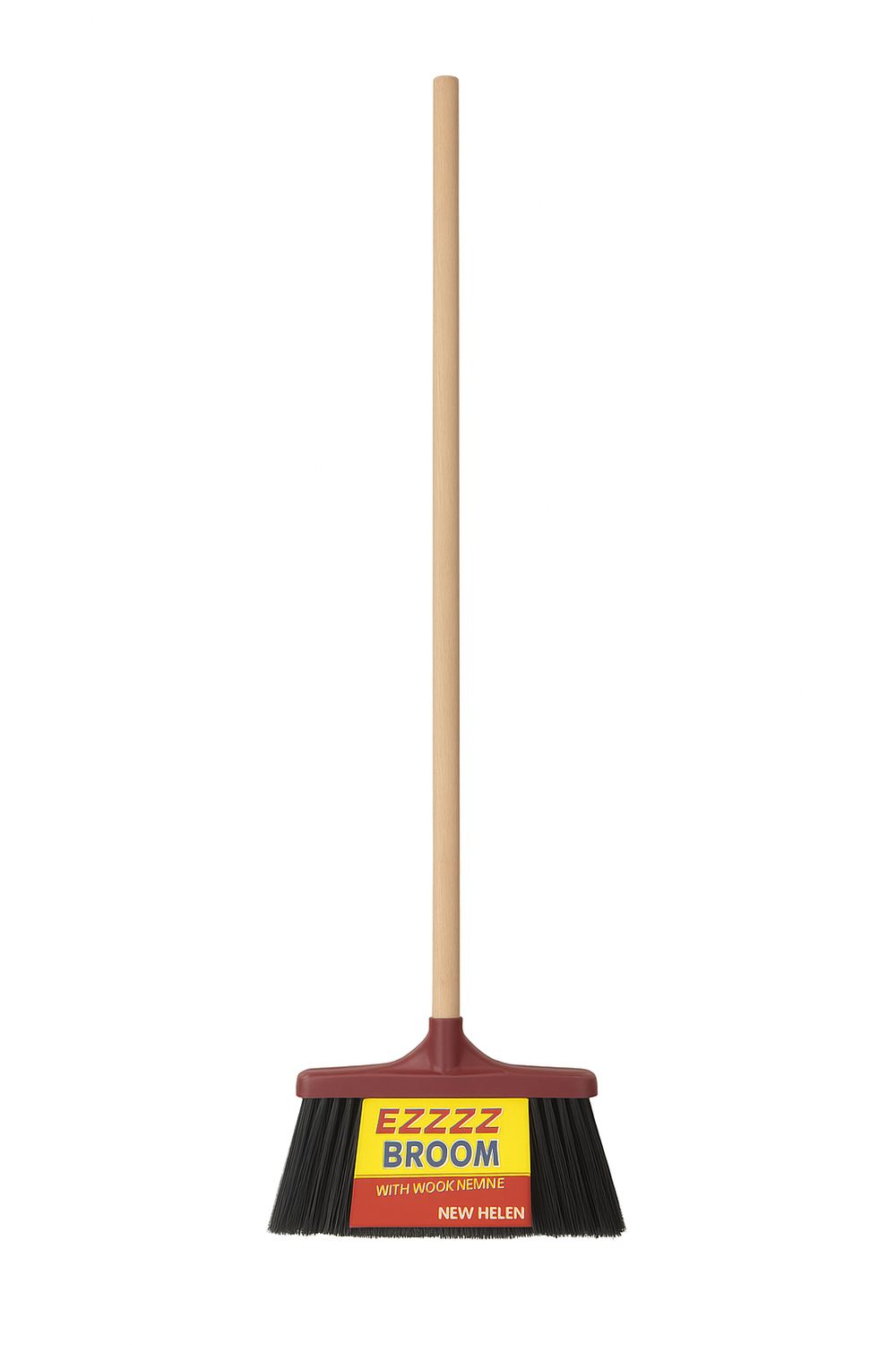 Eazzz Broom W/wood Stick 12/cs  New Helen #60299