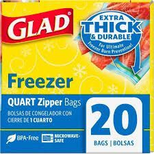 Glad Freezer Bag 20X10ct Quart