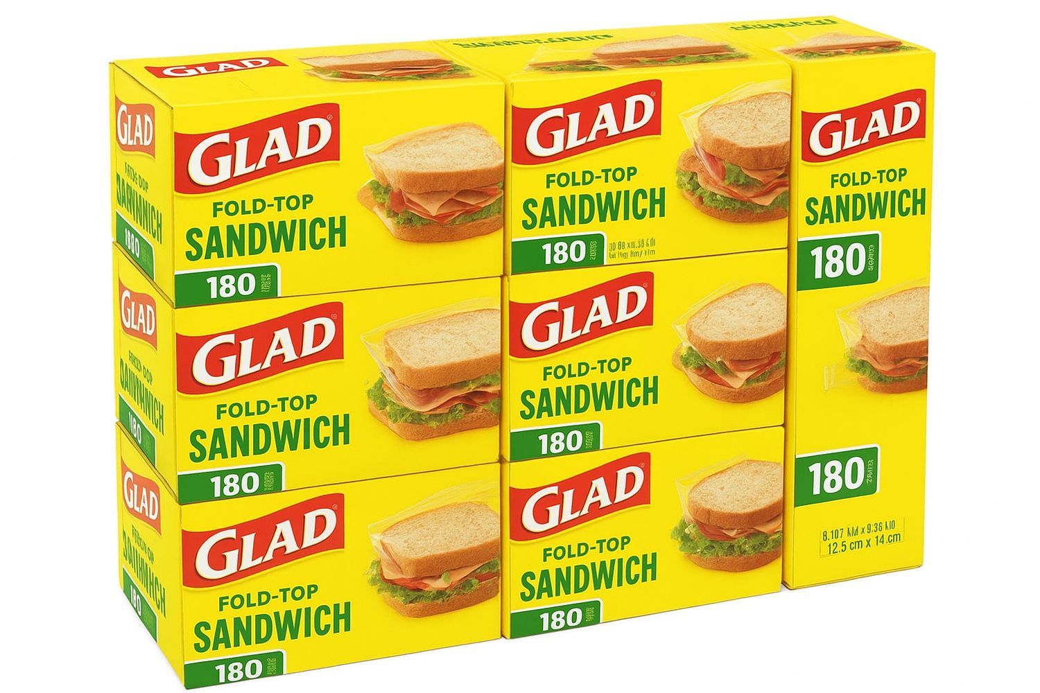 Glad Sandwich Bags 12X180ct  6-1/2''X5-1/2''