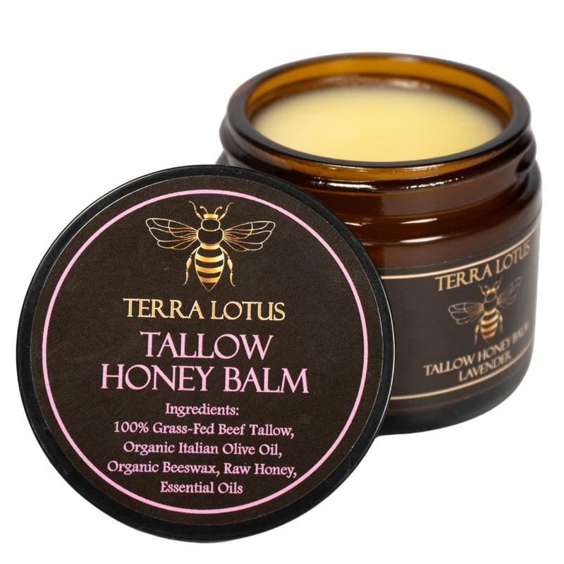 Organic Grass-Fed Beef Tallow Balm with Raw Honey