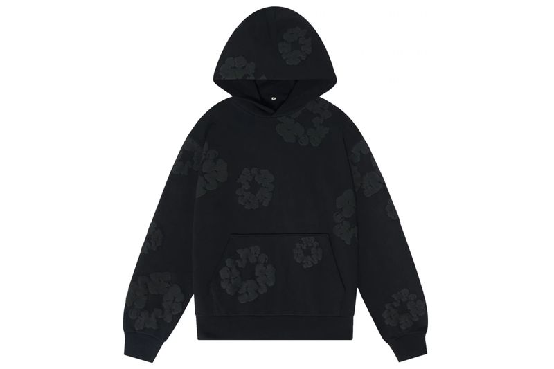 Denim Tears Hoodie Black Monochrome Bluza