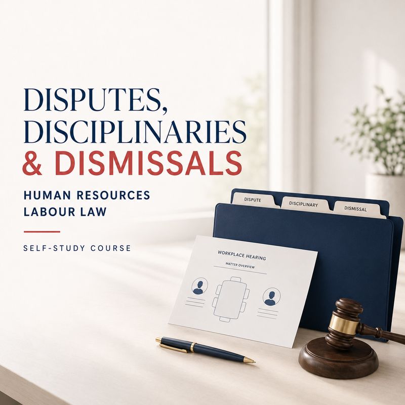 Disputes, Disciplinaries &amp; Dismissals - Human Resources Labour Law Course