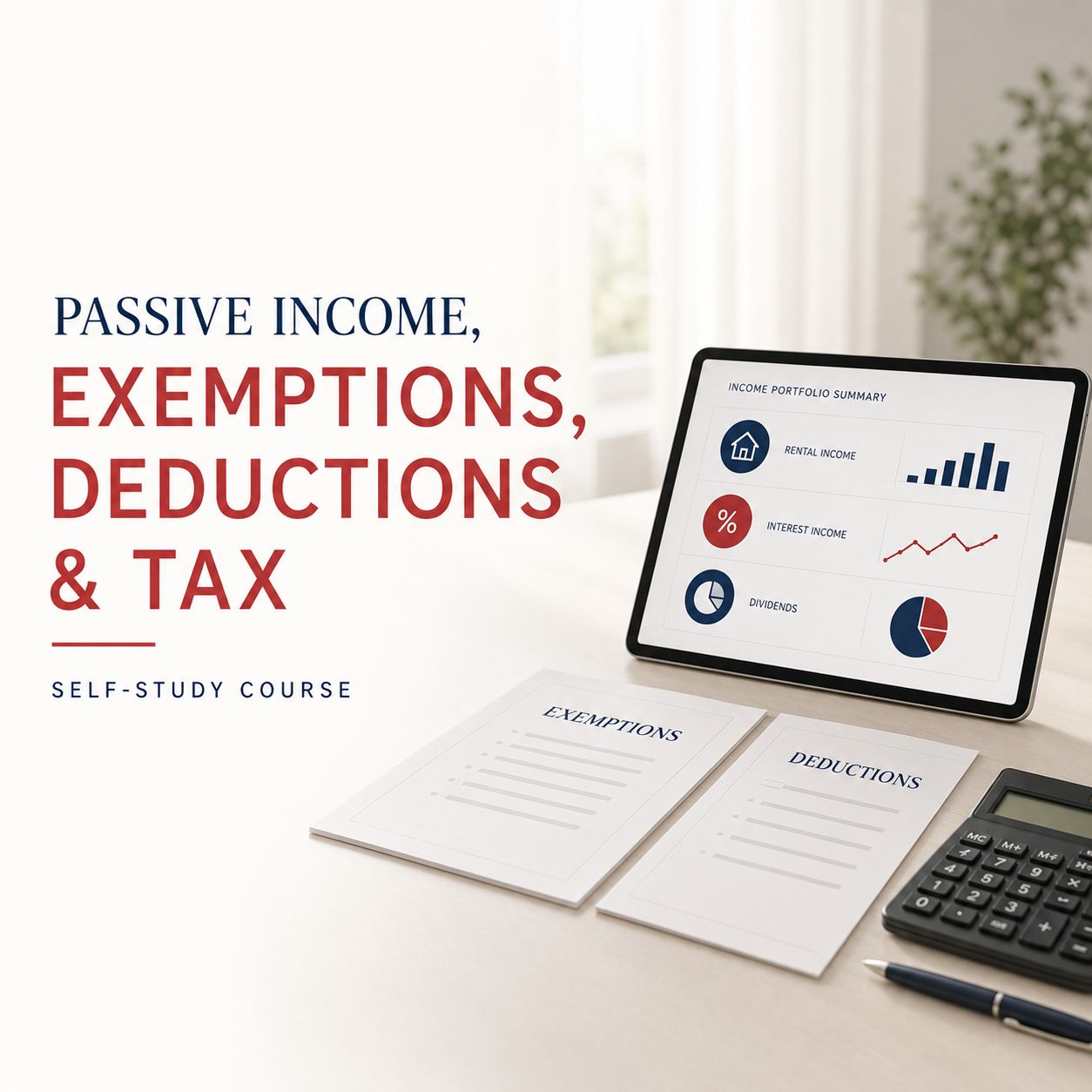 Passive Income, Exemptions, Deductions &amp; Tax Course