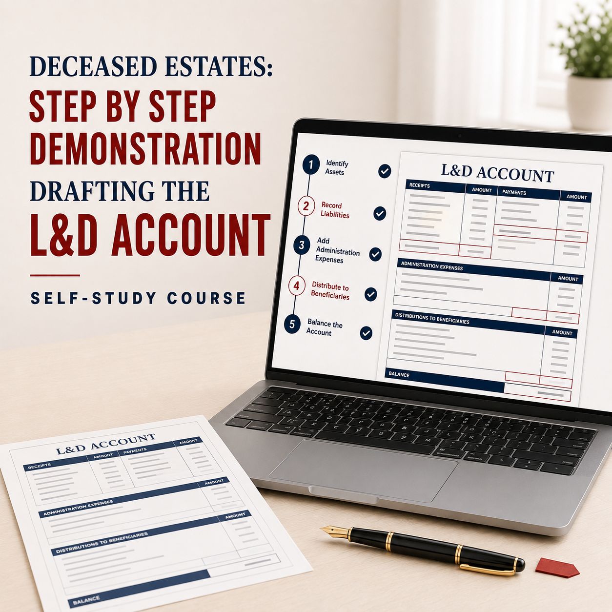Deceased Estates: Step by Step Demonstration - Drafting the L&amp;D Account Course