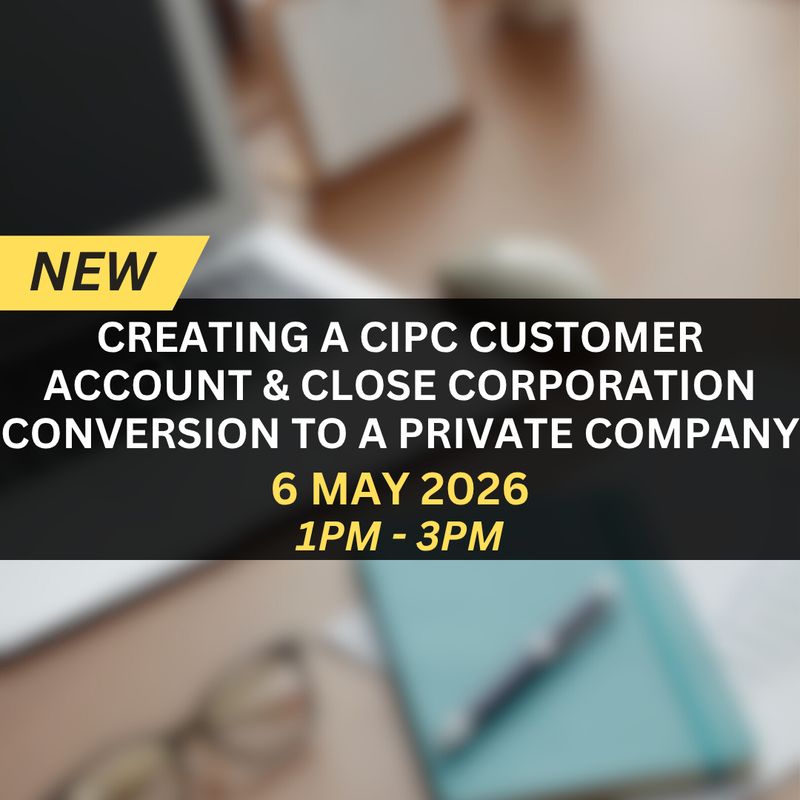 How to create a CIPC Customer Account &amp; Close Corporation Conversion to a Private Company Webinar