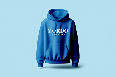 BLUZA Z KAPTUREM - MORDO - HOODIE - Niebieska