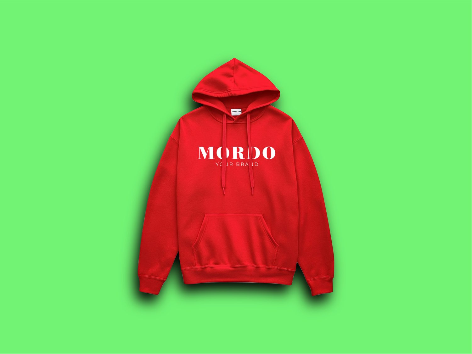 BLUZA Z KAPTUREM - MORDO - HOODIE - Czerwona
