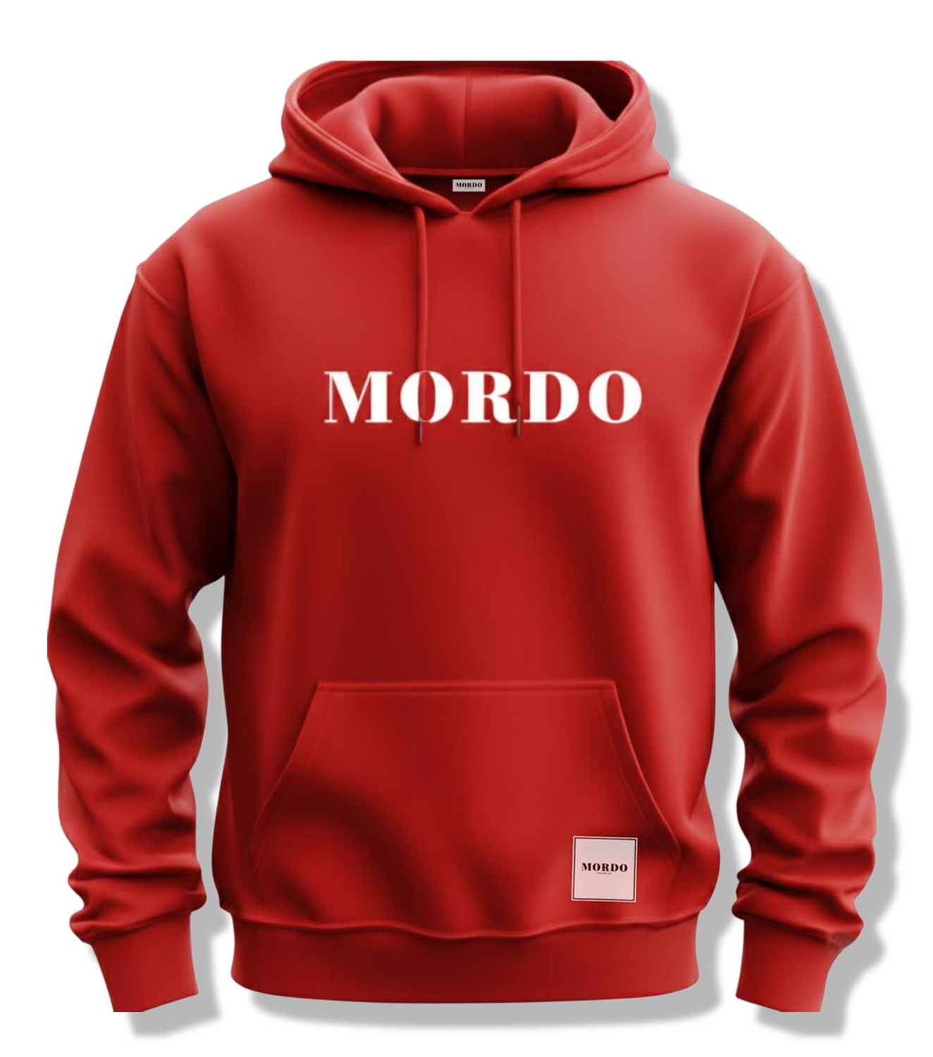 BLUZA Z KAPTUREM - MORDO - HOODIE - Czerwona