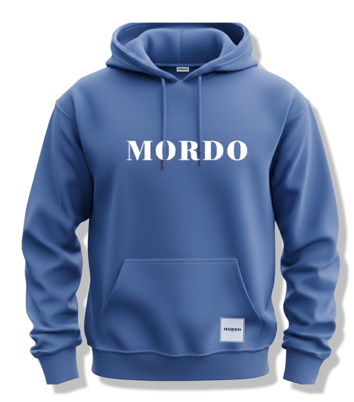 BLUZA Z KAPTUREM - MORDO - HOODIE - Niebieska