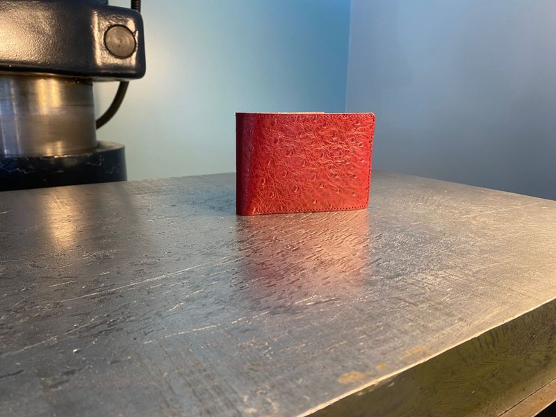Irénée rouge autruche (avec porte monnaie).