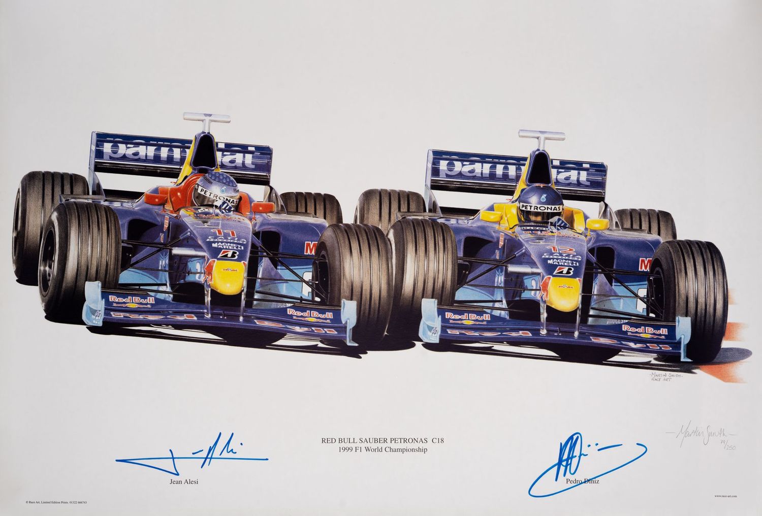 Red Bull Sauber Petronas C18 (Signed by Jean Alesi & Pedro Diniz) Limited Edition Print