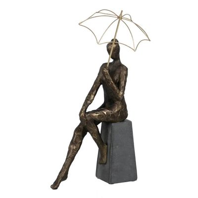 FIGURA MUJER COBRE RESINA