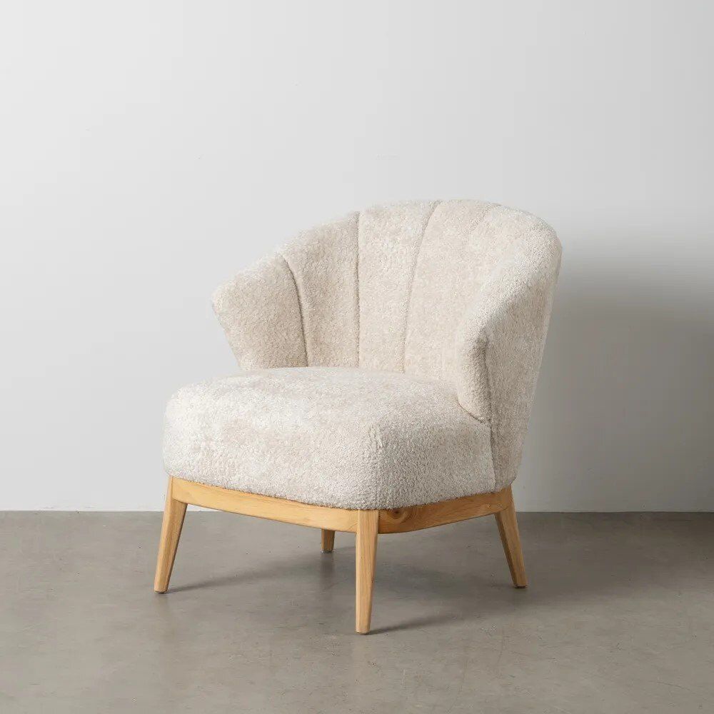 SILLON MADERA NATURAL-TEJIDO CREMA