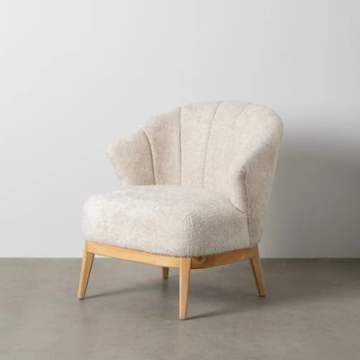 SILLON MADERA NATURAL-TEJIDO CREMA