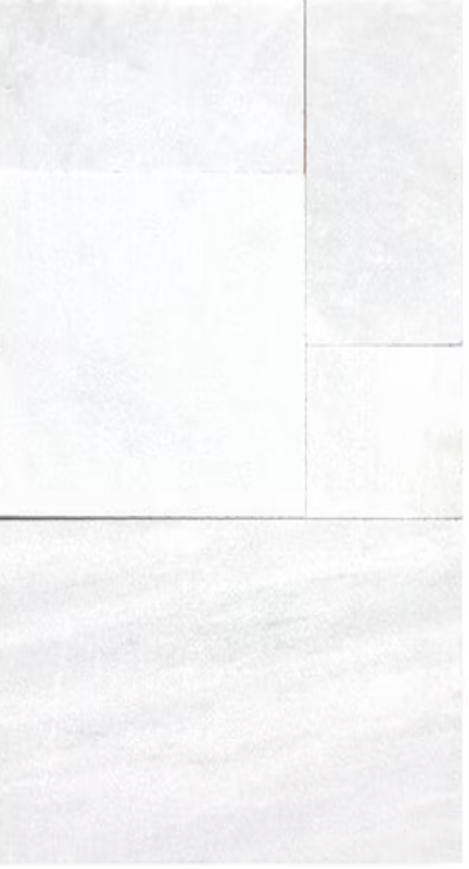 Solstice Dimensional ICE WHITE MARBLE &quot;SANDBLASTED FINISH FRENCH Pattern (176 sq. ft./pallet). Call for Pricing.