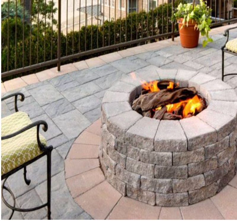 Techo Bloc - Valencia FIRE PIT Champlain Gray *80 pc./pallet). Call for Pricing.