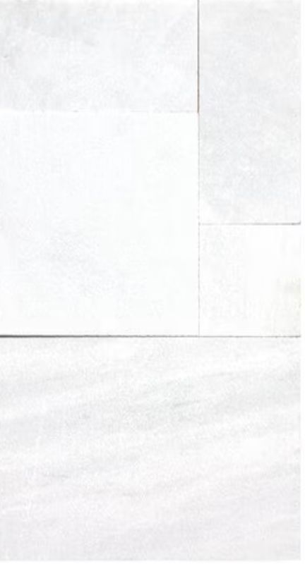 Solstice Dimensional ICE WHITE MARBLE "SANDBLASTED FINISH FRENCH Pattern (176 sq. ft./pallet). Call for Pricing.