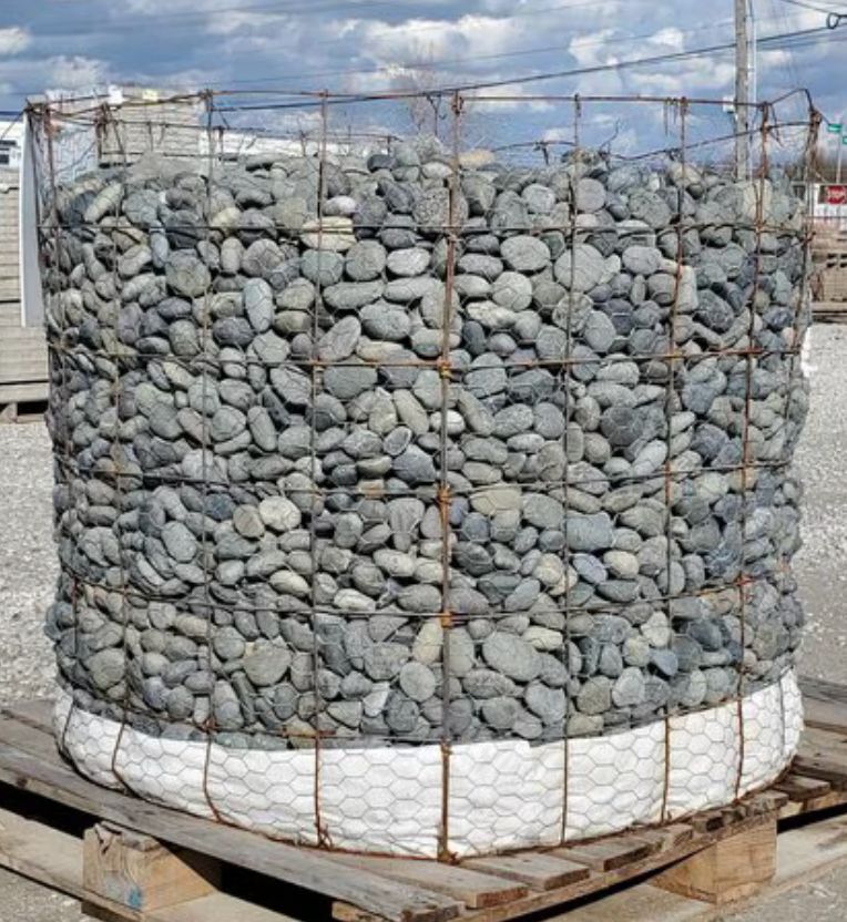 Palletized Mexican Beach Pebbles Black 1 - 2 in.