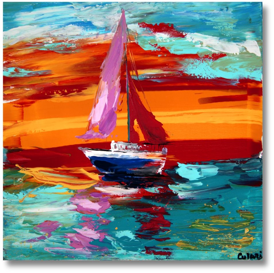 Schiff und Yacht auf dem Meer