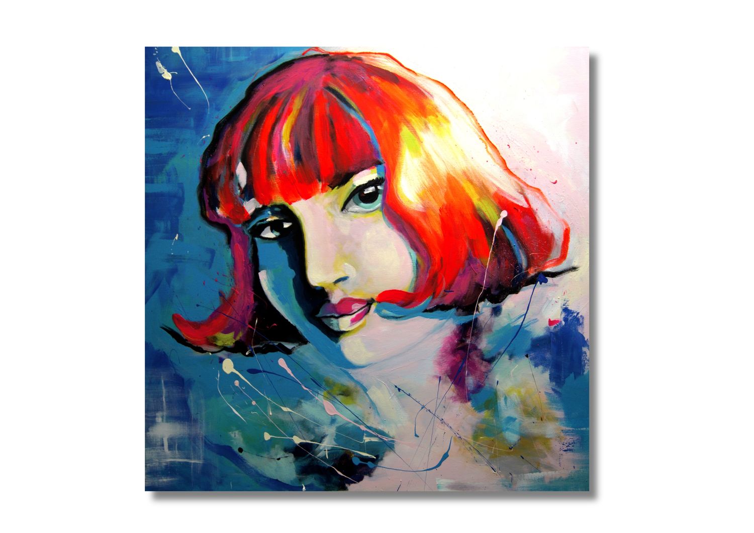 “Girl on Abstract Background”