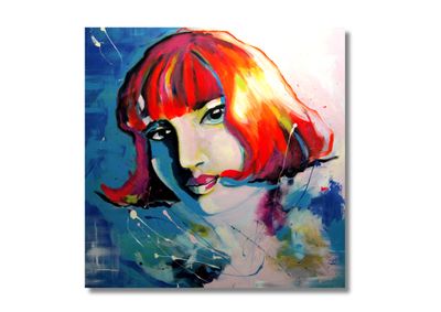 “Girl on Abstract Background”