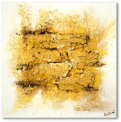 Goldener Grund - Zeitgenössische abstrakte Malerei auf Leinwand