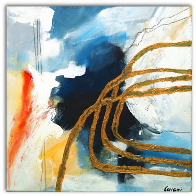 Goldener Faden - Ausdrucksstarke abstrakte Kunst für Sammler