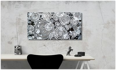 Weiße Spiralen - Ausdrucksstarke abstrakte Kunst für Sammler