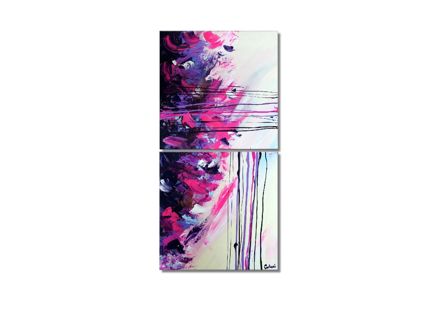 Delicate Flames - Hand-Painted Abstract Artwork on Canvas