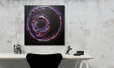 “Cosmic Circles” – Abstract Acrylic Painting