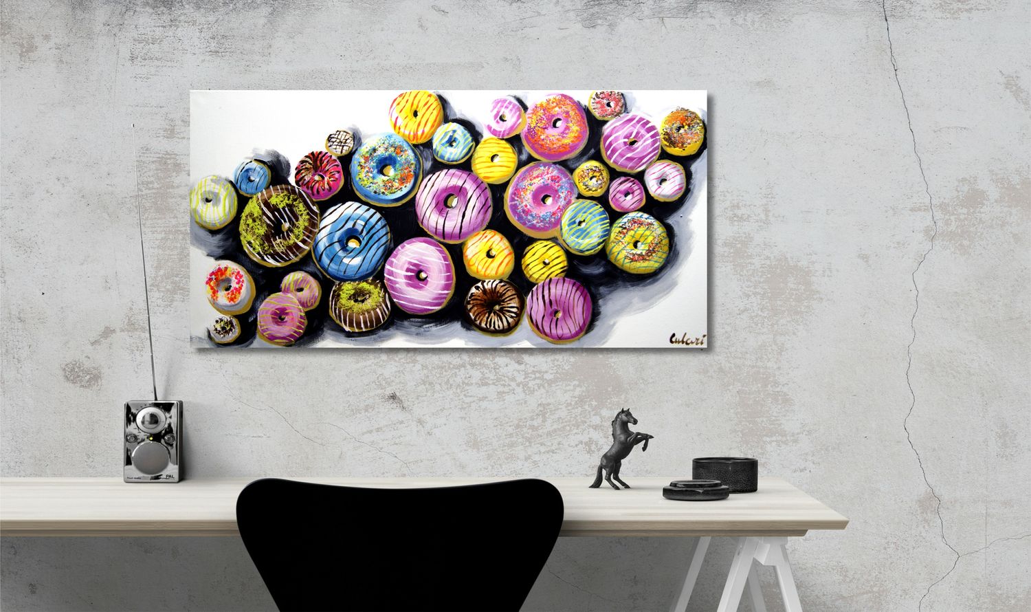 Sweet Donut Fantasy - High-Quality Abstract Paintings in Gallery Quality