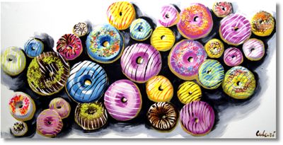 Sweet Donut Fantasy - High-Quality Abstract Paintings in Gallery Quality