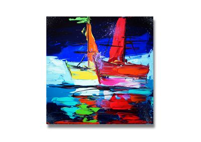 &quot;Sail of Fantasy&quot; – Abstract Ship Painting in Acrylic