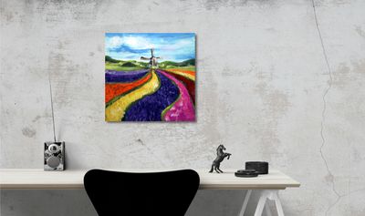 &quot;Windmill on the Tulip Field – Play of Colors in Spring Light&quot;