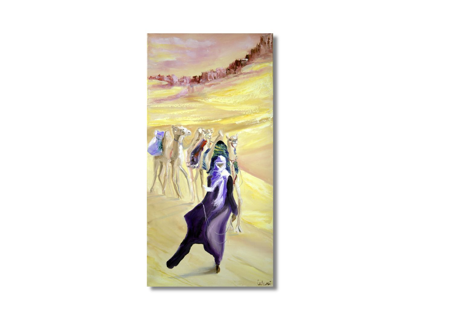 Caravan – Desert, Camels – A Painting by Chupakhina Larissa (Culari)