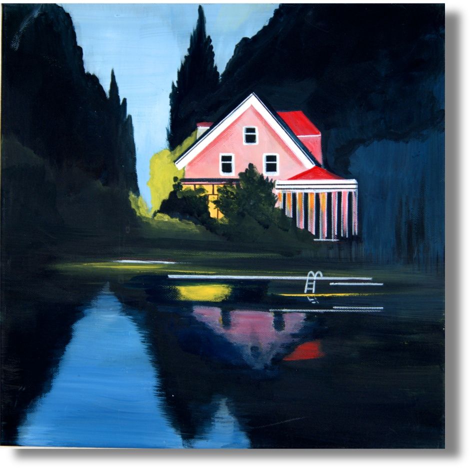 Lonely House by the Forest Lake – A Painting by Chupakhina Larissa (Culari)