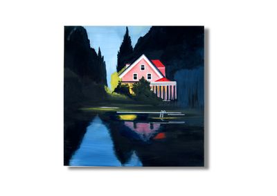 Lonely House by the Forest Lake – A Painting by Chupakhina Larissa (Culari)