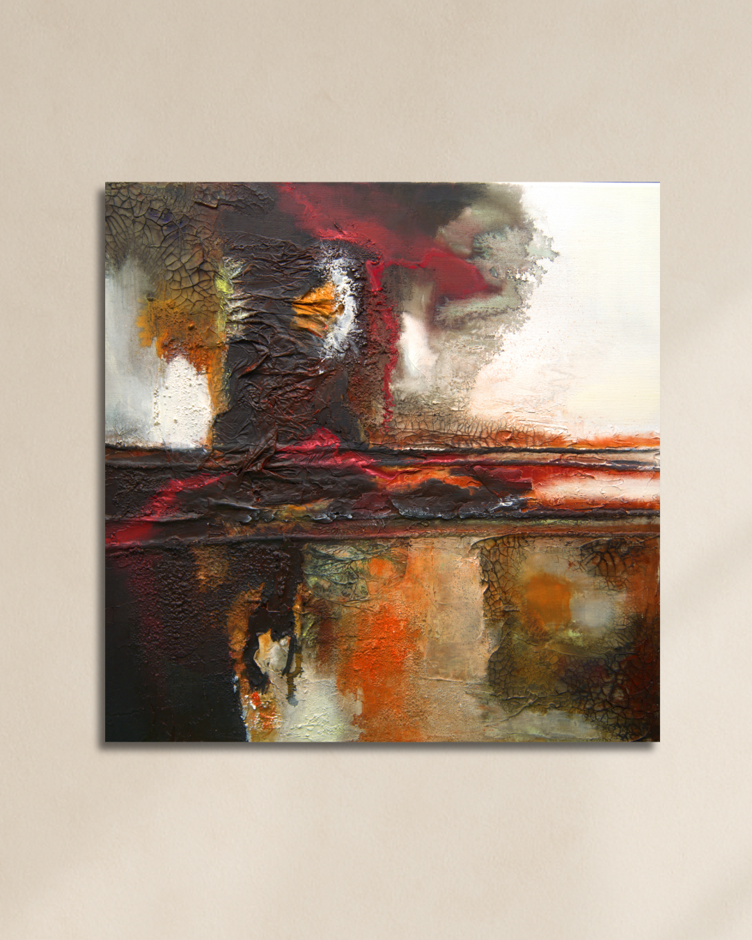 „Schichten des Seins“ – Abstraktes Acrylgemälde von Larissa Chupakhina